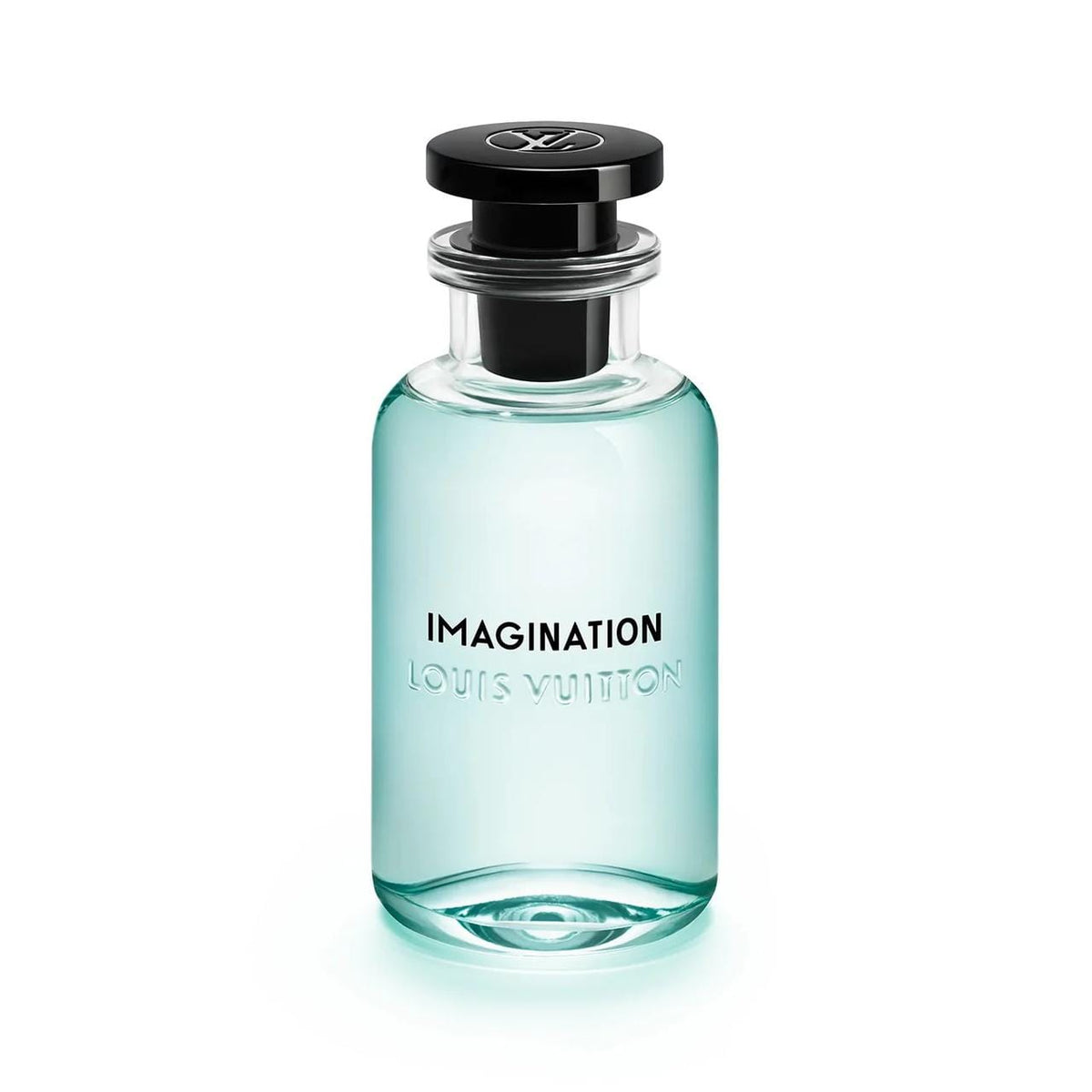 Louis Vuitton 'Imagination' perfume bottle on a white background